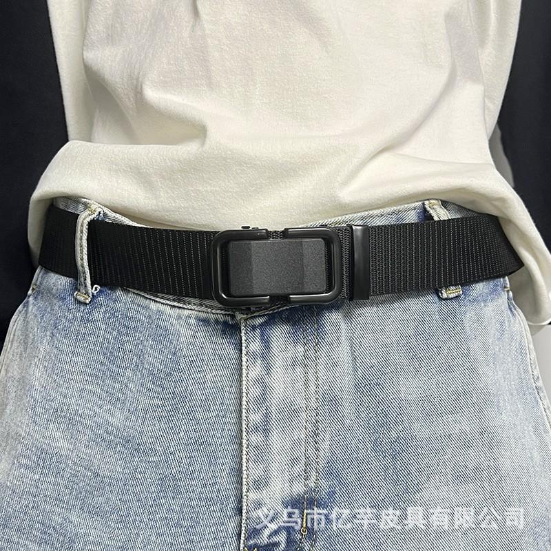 Automatic Buckle Trendy Nylon Belt Teens Students Training Tactical Unisex