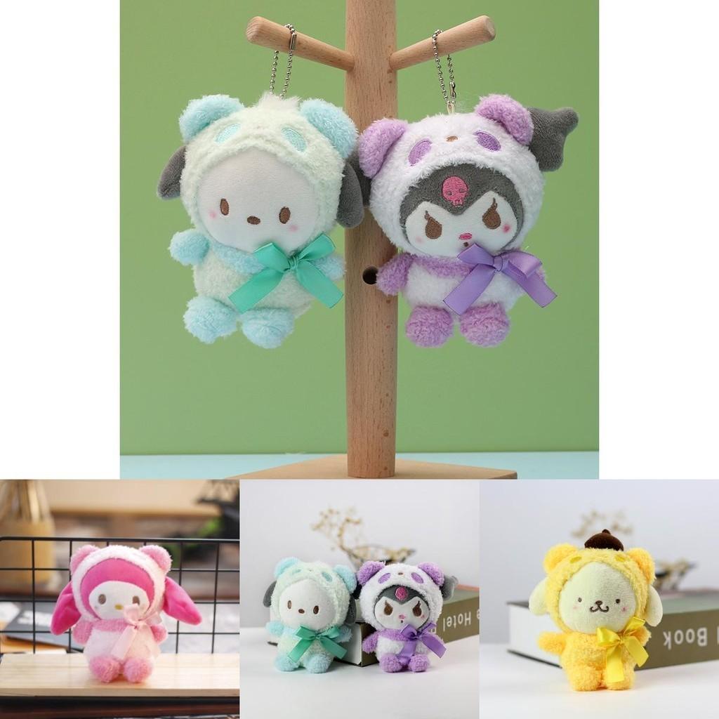 Плюшевая брелок-игрушка Sanrio Мягкая и милая Дизайн Kuromi Для фанатов аниме