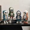 Skeleton Doll Resin Jewelry Character Statue Home Creative Cool Room Decor Panel Trendy Street Decoration Personalised Retro 1PC