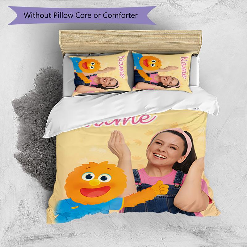 3pcs Ms Rachel3 Cover Set - Personalized Name, HD Printed Bedding with 1 Cover and 2 Pillowcases - Perfect for Home Decor, Easy Care