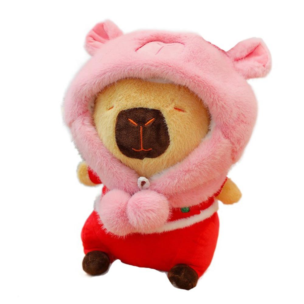 Merry Christmas Capybara Plush Doll Elk Capybara Fluffty Doll Capybara Plush Toy  Birthday Gift