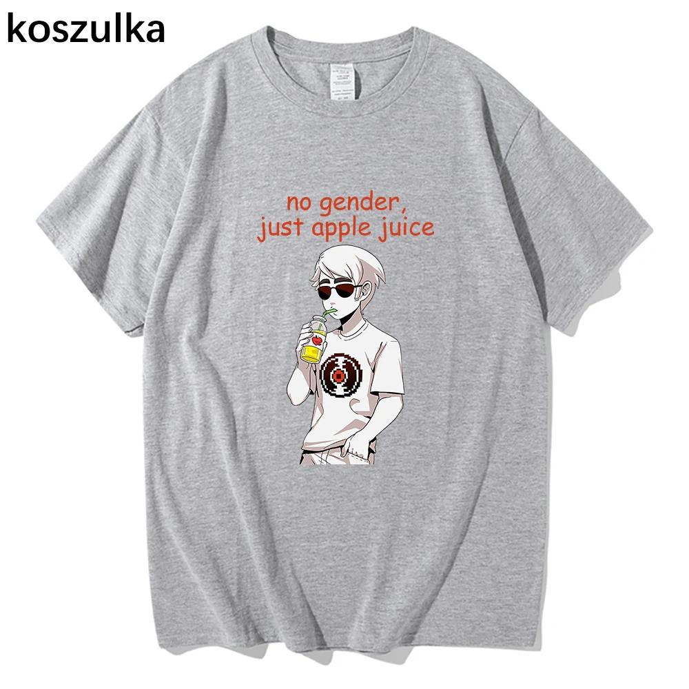 Футболки Homestuck Без пола, просто яблочный сок Смешная мужская/женская толстовка Винтажная летняя хлопковая футболка с коротким рукавом в стиле харадзюку