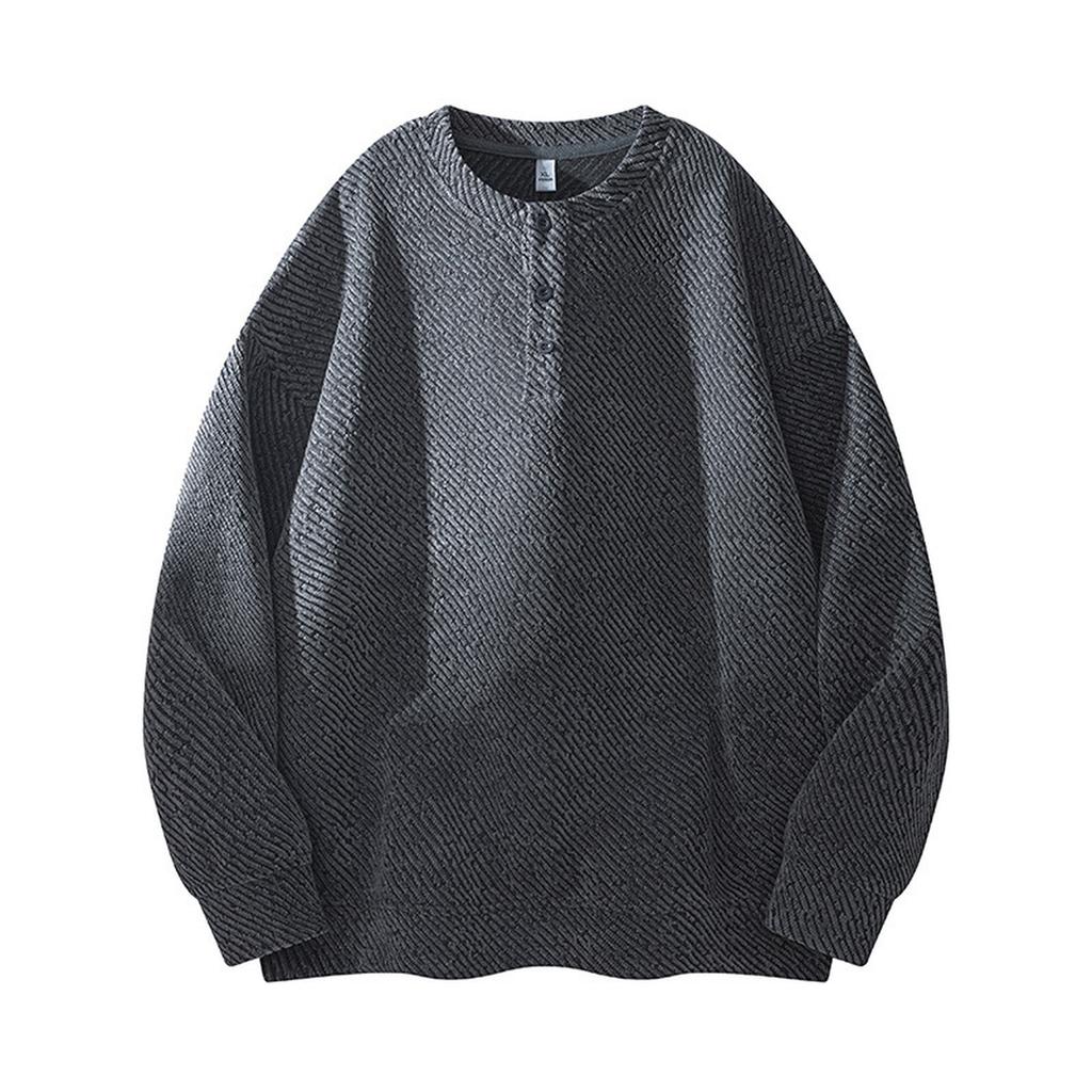 Мужское худи свободного кроя спортивного стиля с круглым вырезом, однотонный топ без капюшона в стиле ленивый ветер