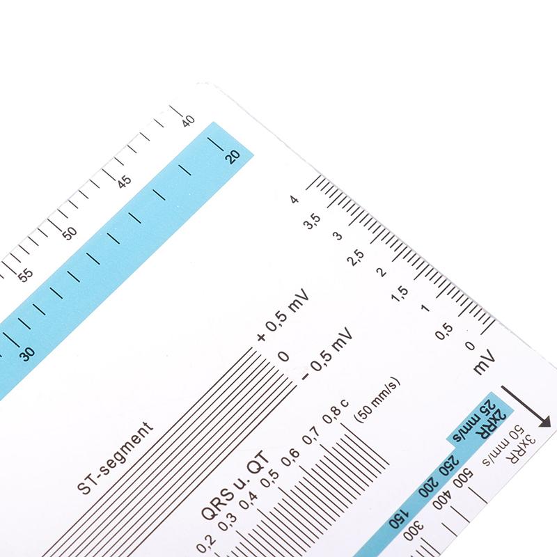 Линейка ЭКГ Карманный справочник для студентов ЭКГ Линейка электрокардиограммы Кардиограмма Прозрачная мягкая линейка сердечного ритма