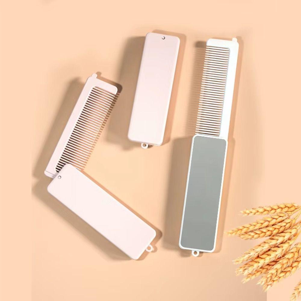2 in 1 Makeup Mirror with Mirror Massage Comb Portable Hair Combs for Travel