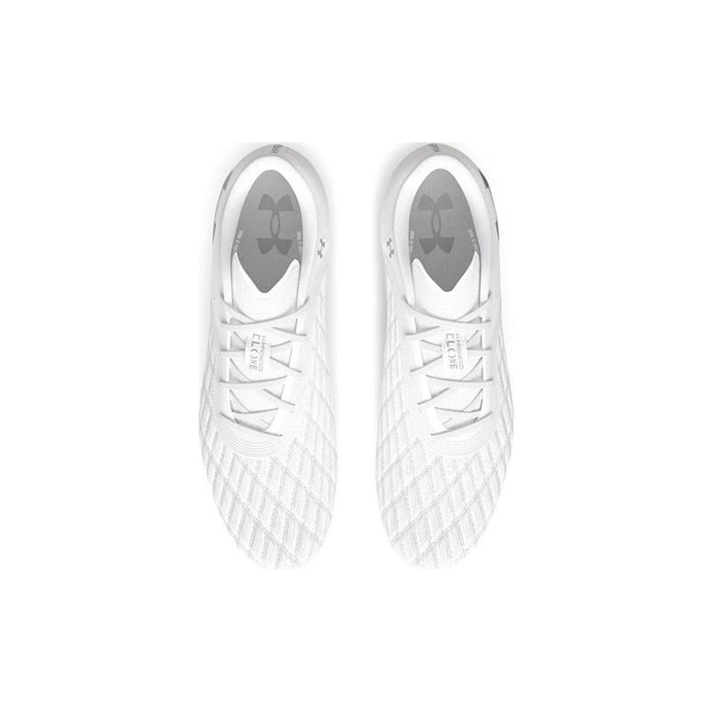 Under Armour Magnetico Pro 3 FG Men White Metallic Silver Soccer Cleats 3027038-100