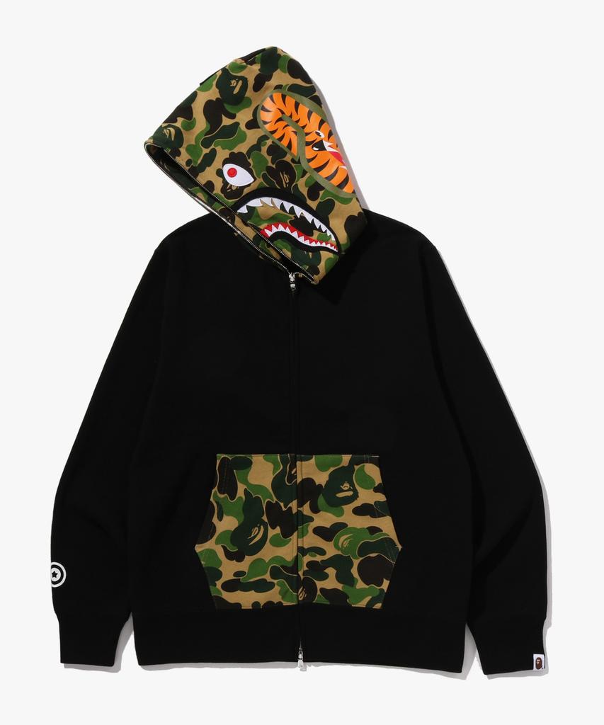 Bape Толстовка с капюшоном Abc Camo Shark на молнии (M) черный