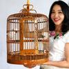 Luxury Large Round Bird Cage Wooden House Tray Breeding Cage Outdoor Bird Cage House Jaula Grande Feeding Supplies BS50NL