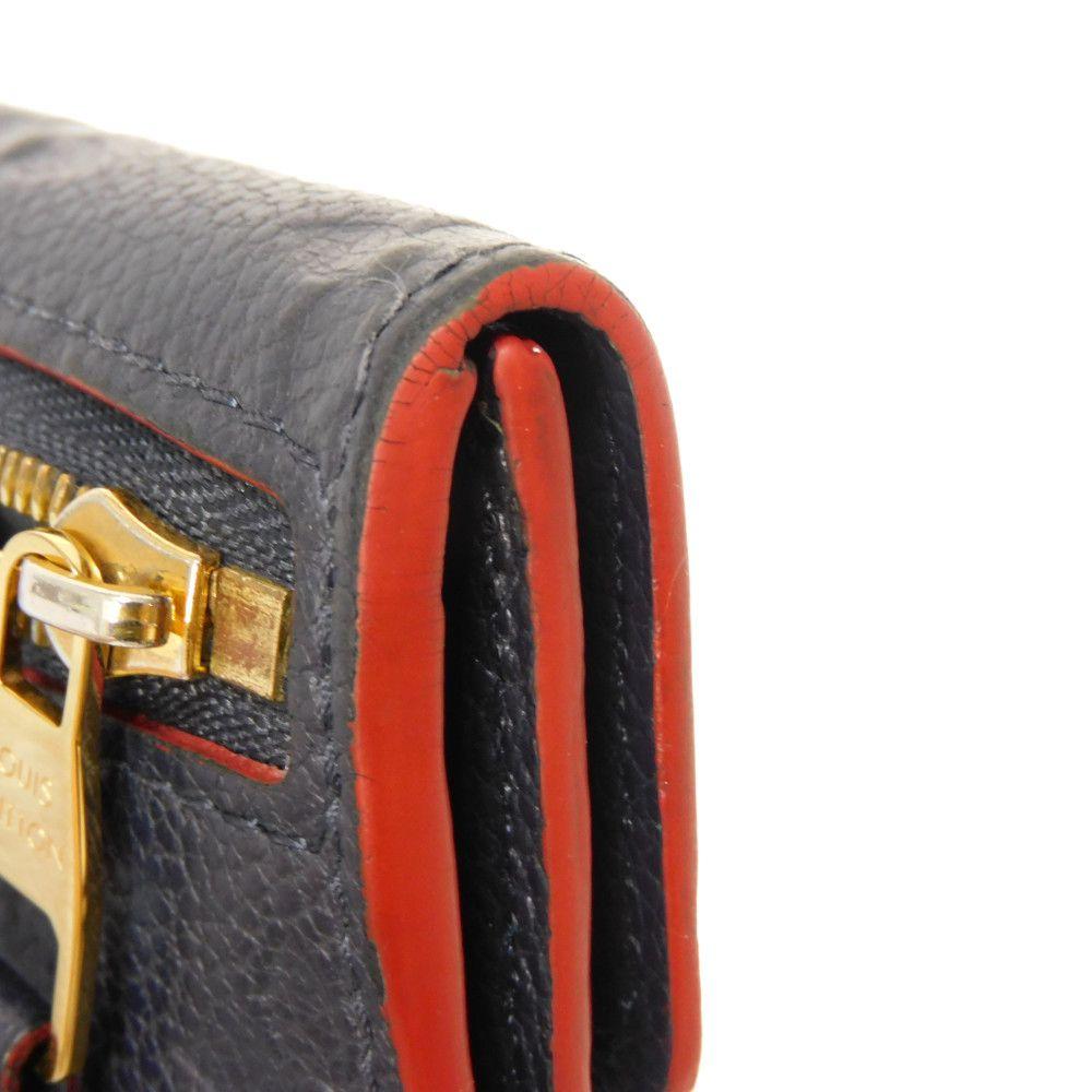 Б/у 12564 Pochette Cle M62017 7943 Брелок Компактный кошелек RFID Monogram Empreinte Морской Красный Унисекс из Японии