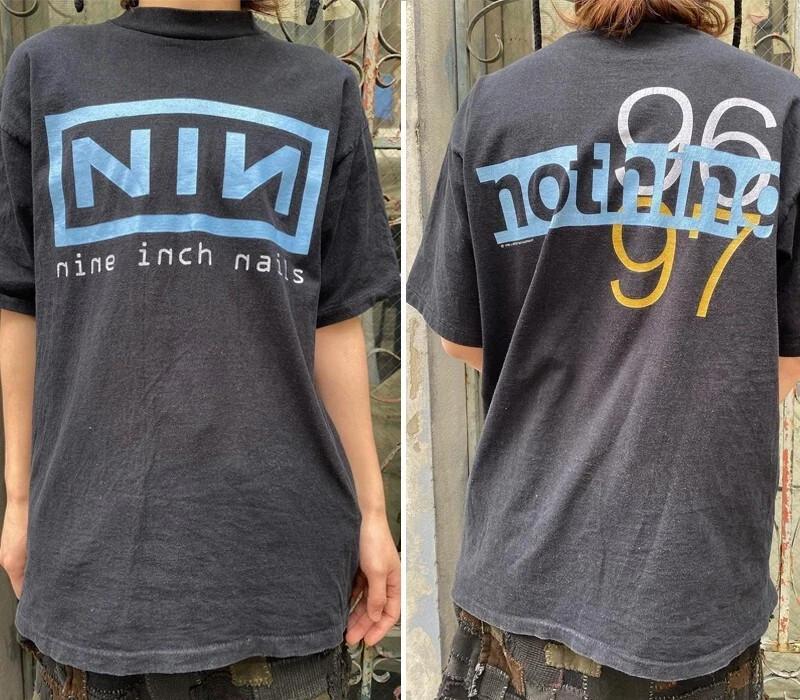 Nine Inch Nails Tour 96 97 rare design 2 sided charcoal T shirt Unisex Reprint