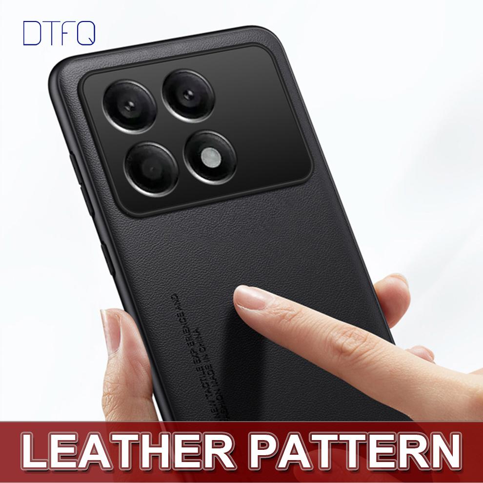 Чехол для POCO F6 Pro 5G Funda Shockproof Back Cover Leather Pattern Coque Роскошный кожаный чехол для Xiaomi POCO F6 Pro