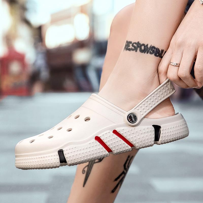 Summer Men Sandals Beach Slippers Fashion Outdoor Slippers Casual Beach Water Sports Shoes Breathable Hollow Flip Flops Cheap Male Aqua Sneaker