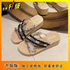 2025 Summer New Thick-bottomed Cool Slippers Women's Wear Light Seaside Vacation Beach Cross-strap Women's Slippers