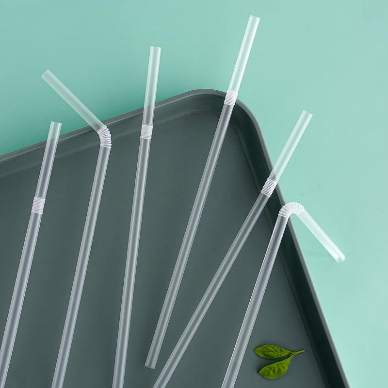 Прозрачные телескопические трубочки для детей в индивидуальной упаковке — прочный пластик, идеально подходит для соевого молока и домашнего использования.