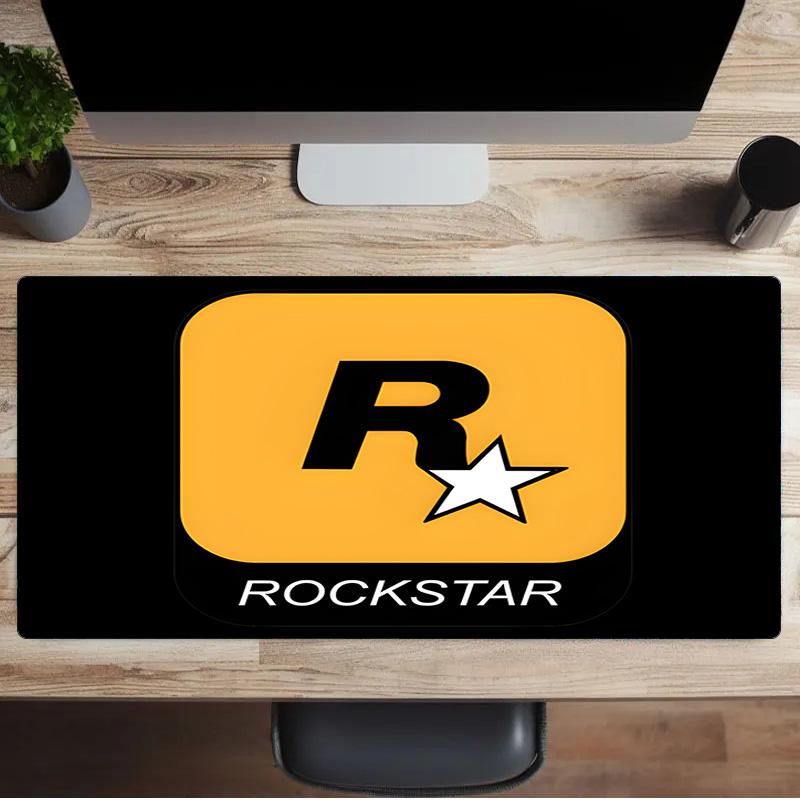Коврик для мыши ROCKSTAR, Резиновая основа, Коврик для мыши для геймеров и офисного использования, Игровой стол, Легко чистящийся коврик, Офисный вентилятор, Подарки
