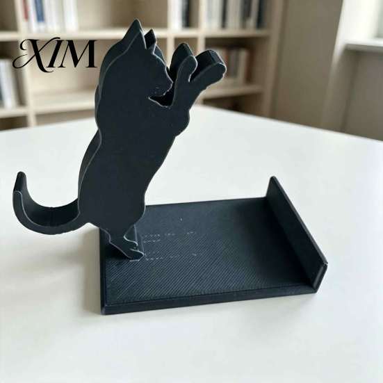 Durable Pla Bookends Cute Black Cat Bookends, 3D Printed Silhouette Book Holder, Minimalist Home Decor Creative Support for Desk Office Decorative