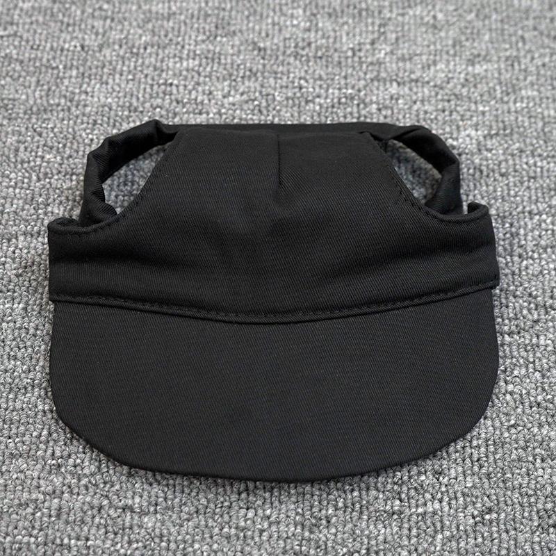 Solid Canvas Pet Sun Hat with Ear Holes-Adjustable Baseball Cap for Dogs & Cats Summer UV Protection Hair Accessories