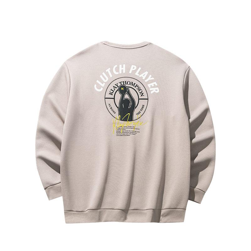 Anta Серия KT Баскетбол Удобный Повседневный Простой Теплый Свитшот Пуловер Мужской свитшот Латте 152511719-2