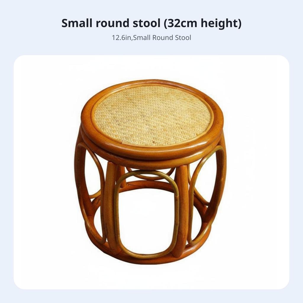 Woven Drum Stool Multi-Functional Backless Seat Natural & Design Handmade for Adults, Homeowners, Entryway, Living Room, Bedroom