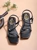 Женские босоножки Shoetopia на ремешке вокруг щиколотки  Минималистичные плоские сандалии с пряжкой  Повседневная и праздничная обувь