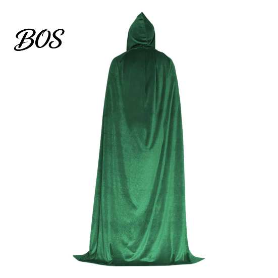 Mysterious Witch Wizard Cape Unisex Adults Hooded Cloak, Velvet Vampire Cape, Renaissance Masquerade Party Outfit Prop Medieval Halloween Costume for
