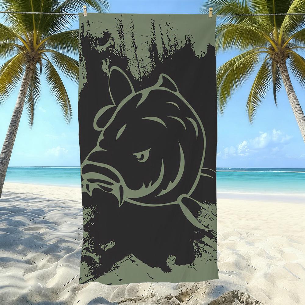 Seaside Microfiber Beach Towel, Water-Absorbing Quick-Drying Double-Sided Velvet Printed Bath Towel
