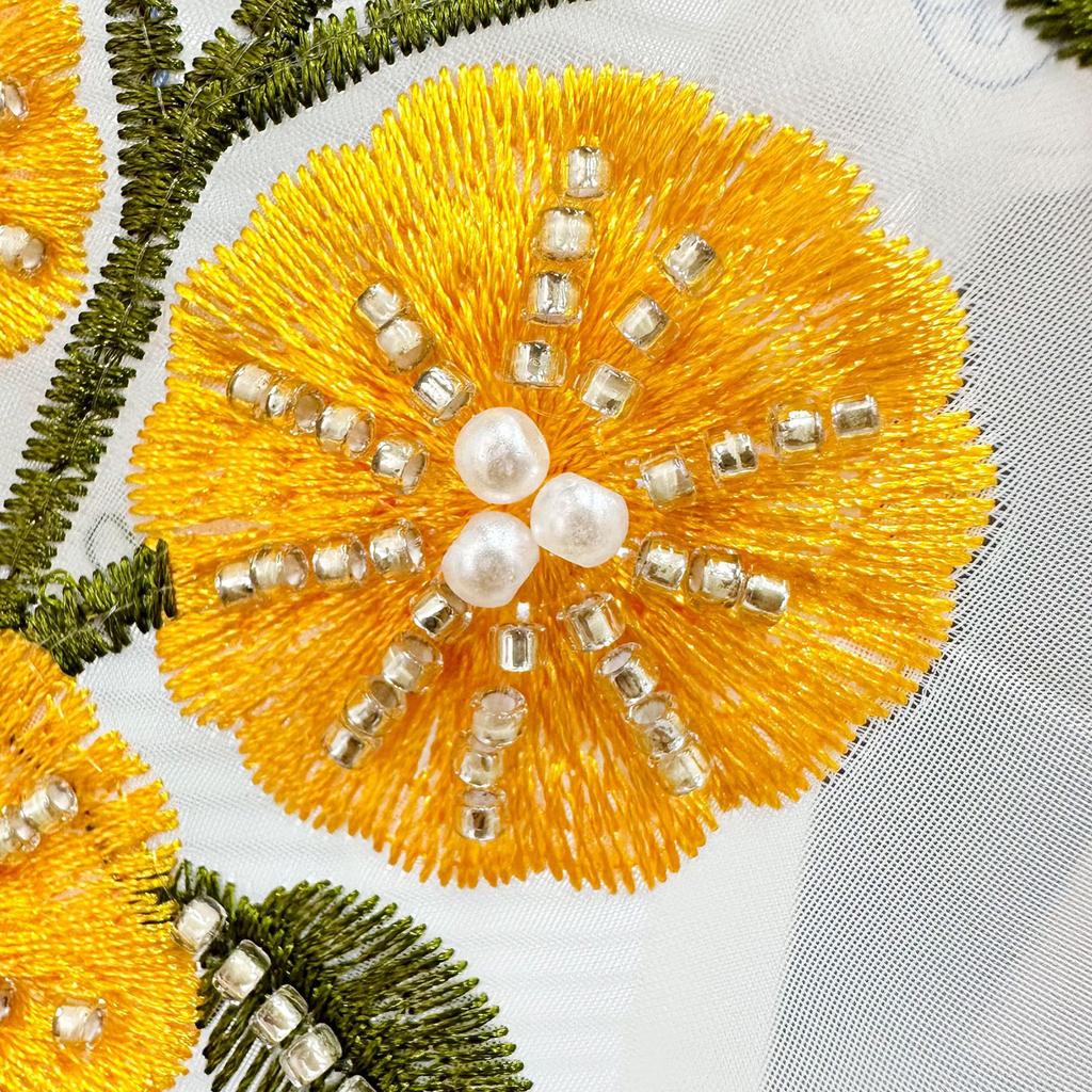 Women Colorful Embroidered Beaded Fake Collar Detachable Blouses Top Collar Elegant Lace-Up Shawl Wrap Clothes Accessory