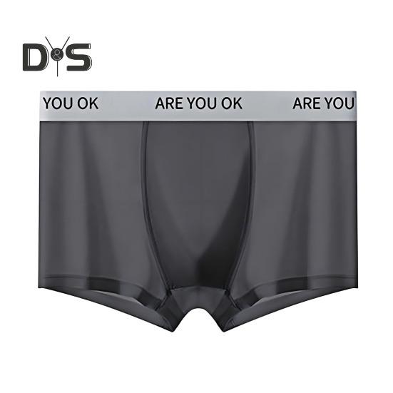 Мужские трусы-боксеры средней посадки, цветные шорты из ледяного шелка, ультратонкие дышащие летние трусы