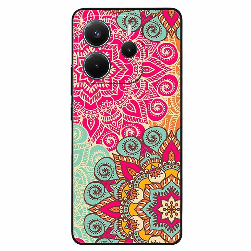 For Redmi Note 14 4G Case Marble Soft TPU Black Phone Cases for Xiaomi Redmi Note 14 5G Global Silicon Cover On Note14 2025 Capa