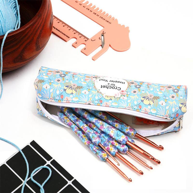 1 комплект синий 2,5-6,0 мм TPR ручка алюминиевый крючок набор инструментов для вязания
