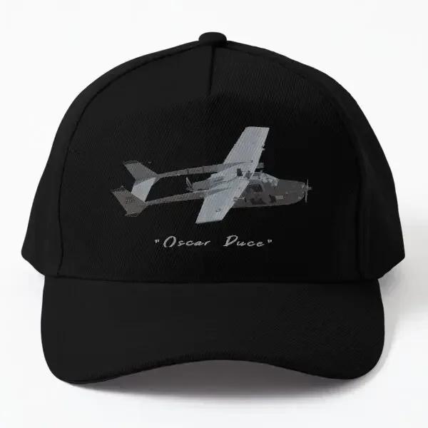 O 2A Skymaster Oscar Duce Самолет Бейсболка Кепка Snapback С принтом Летняя Кепка Кепка Однотонная Мальчики Черный Повседневный Рыба