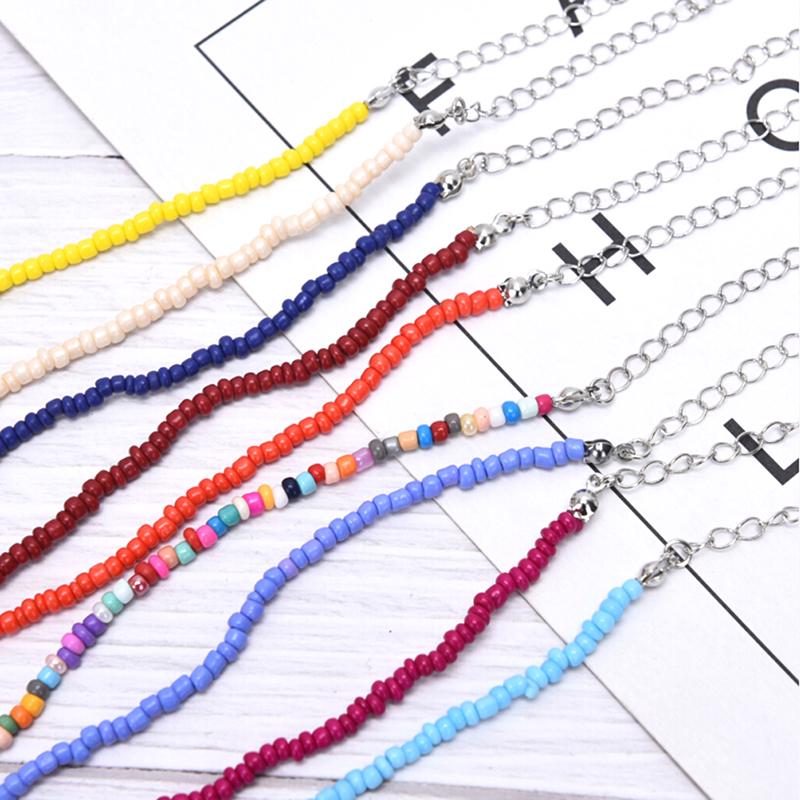 Богемные радужные бусины ручной работы, колье-колье, ожерелье ярких цветов, женские ювелирные изделия