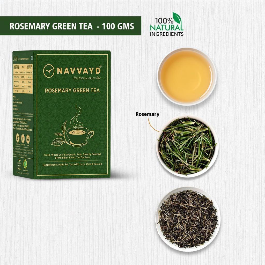 Зеленый чай с Розмарином (100 г), Rosemary Green Tea,  Navvayd