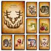 Японская игра анимированные винтажные картины на холсте настенные картины Monster Hunter художественные постеры и принты для гостиной домашний декор