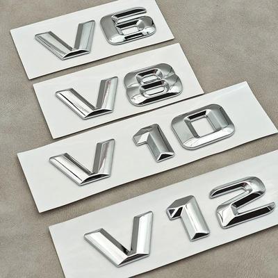 3D ABS Хромированные Буквы V6 V8 V10 V12 Наклейка Значок Логотип на Крыло Автомобиля Для Mercedes Benz W205 W204 W213 W212 W221 Аксессуары