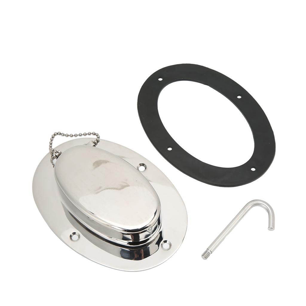 304 Stainless Steel Chain Deck Pipe with Rubber Gasket 6.32x4.47in Base 4.3x2.31in Hole Marine Yacht Accessories