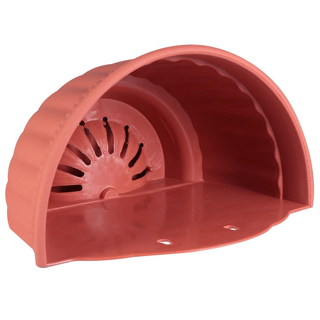 Semi-Circular Hanging Flower Pot Plastic Wall Mounted Planter with Imitation Finish Space Saving Design for Indoor