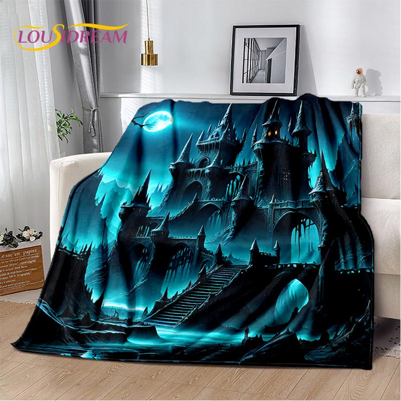 Fairyland Fairy Tale Castle Mysterious Gothic Dream Cartoon Soft Blanket,Soft Throw Blanket for Home Bedroom Bed Sofa Child Gift