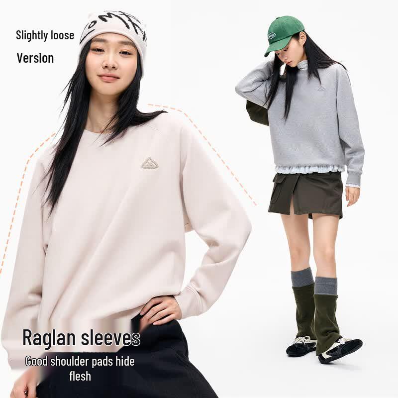 Camel Casual Unisex Raglan Sleeve Thin Sweatshirt