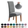 Velvet Chair Cover Stretch Dining Chair Cover Winter Warm Long Back Chair Cover Washable For Kitchen Home Hotel Wedding 1 Pcs