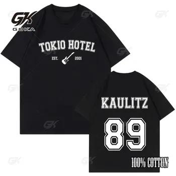 Rock Band Tokyo Hotel Футболка с принтом монограммы Летняя уличная повседневная короткая футболка Одежда Футболка Мужская Женская Крутая Мода
