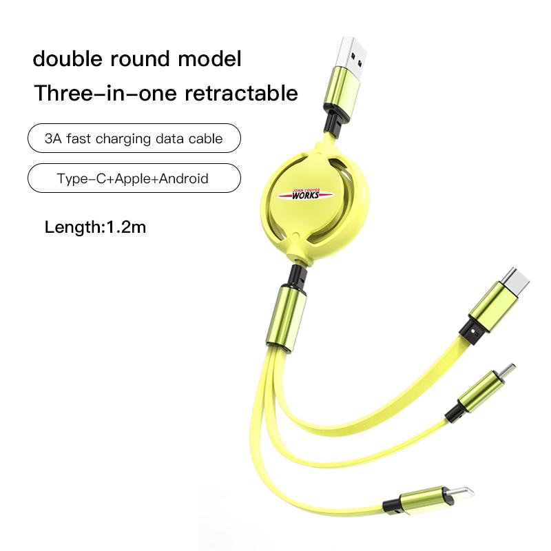 3-In-1 Micro Data Wire USB Type C Fast Charger For MINI One Cooper JCW Countryman Clubman Cabrio Paceman Coupe F57 F55 Hub Cap