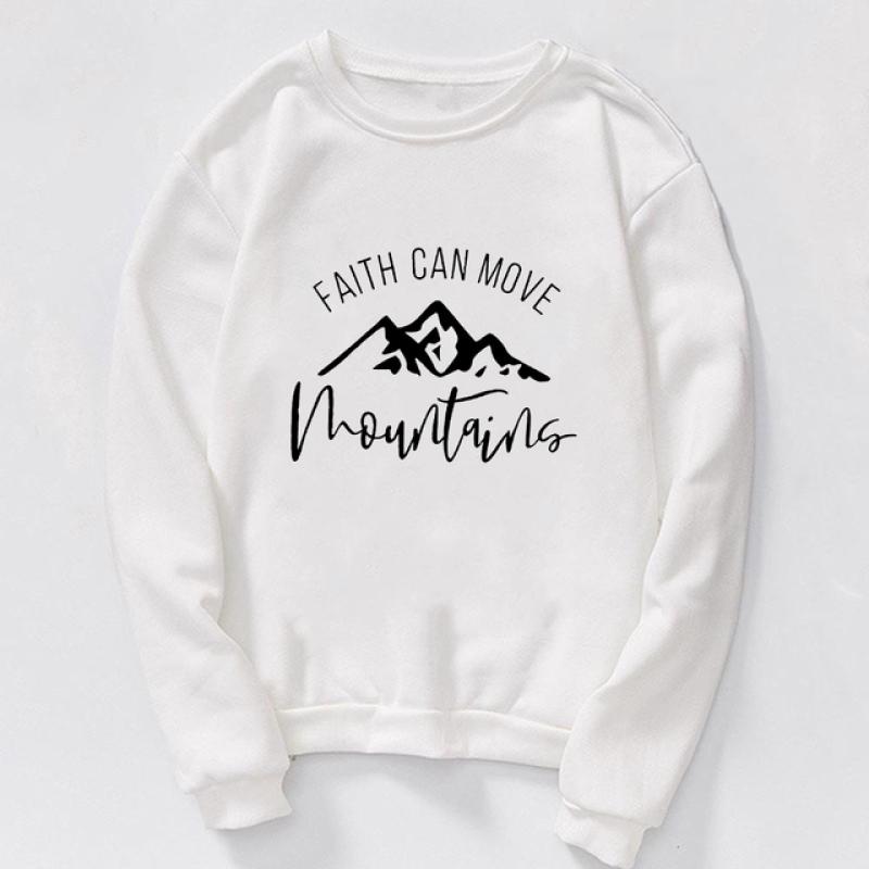 2023 Женская толстовка с принтом Иисуса Faith Over Fear Уличная одежда Осень-зима Пуловеры с круглым вырезом Harajuku Женская толстовка с капюшоном Топы Одежда