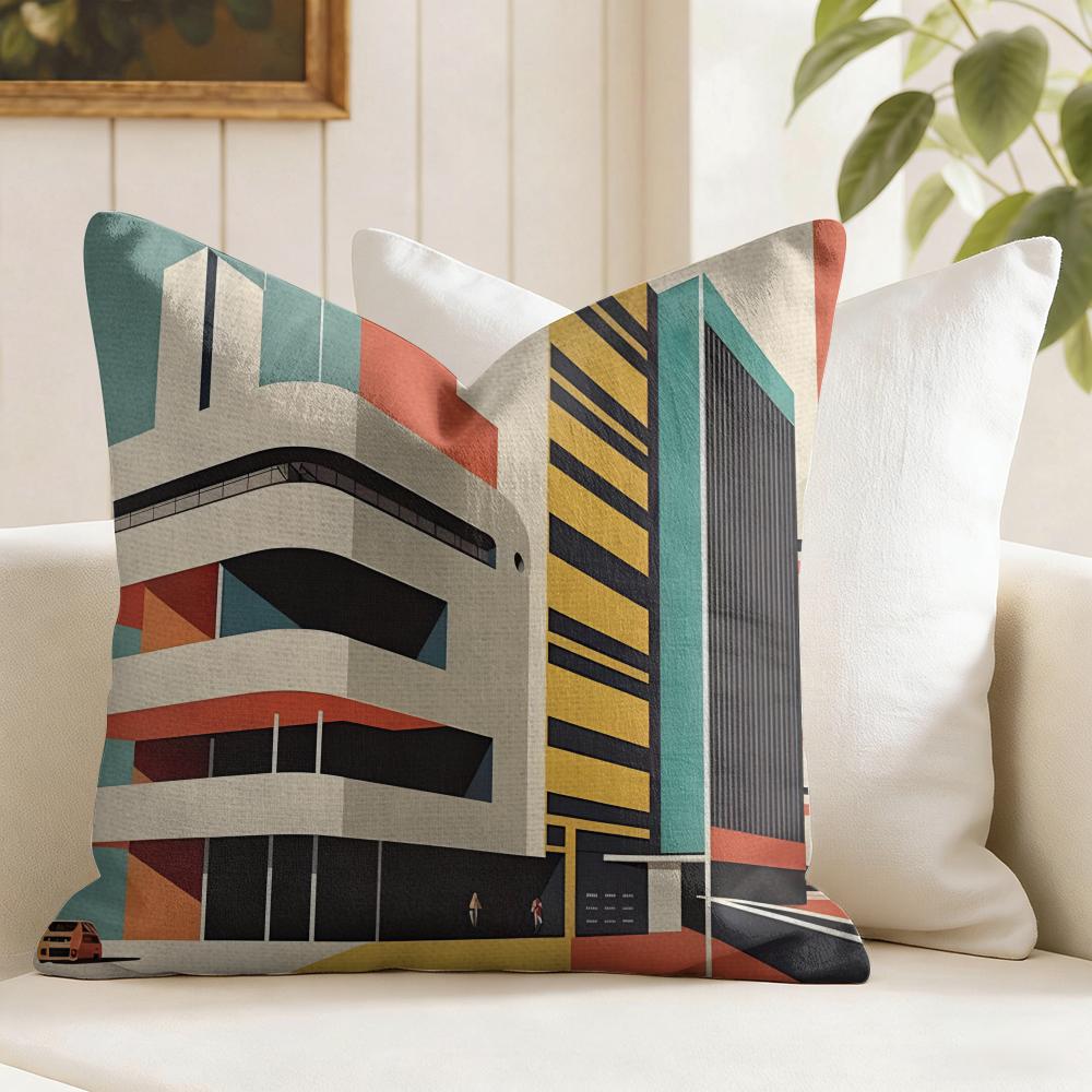 Geometric Bauhaus Art Cushion Cover Summer Linen Pillow Case Organic Fabric Cushion Cover DoubleSided Print Sofa Home Decor