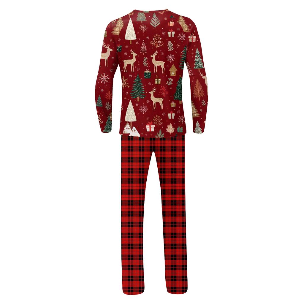 Комплект из топа и брюк с рождественскими принтами для всей семьи Одинаковые комплекты для всей семьи