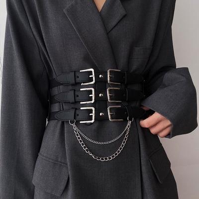 Эластичный пояс-корсет, женский эластичный пояс с кисточками, дизайнерские ремни для женщин, черный пояс в готическом стиле, большие размеры