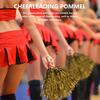 Oidnvay 24pcs Cheerleading Pom Poms Metallic Foil Cheer Pom Poms with Plastic Handles for Adults Kids Cheerleader Party Yellow