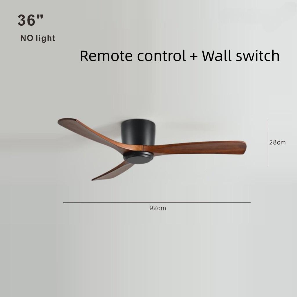 Скандинавский Минималистичный Вентилятор с Регулируемой Частотой для Гостиной Спальни Потолочный Вентилятор из Массива Дерева Креативный Декоративный Вентилятор для Виллы Отеля