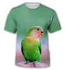 Летние модные футболки с изображением попугая для мужчин, повседневные футболки с 3D-принтом в стиле хип-хоп, с круглым вырезом и коротким рукавом