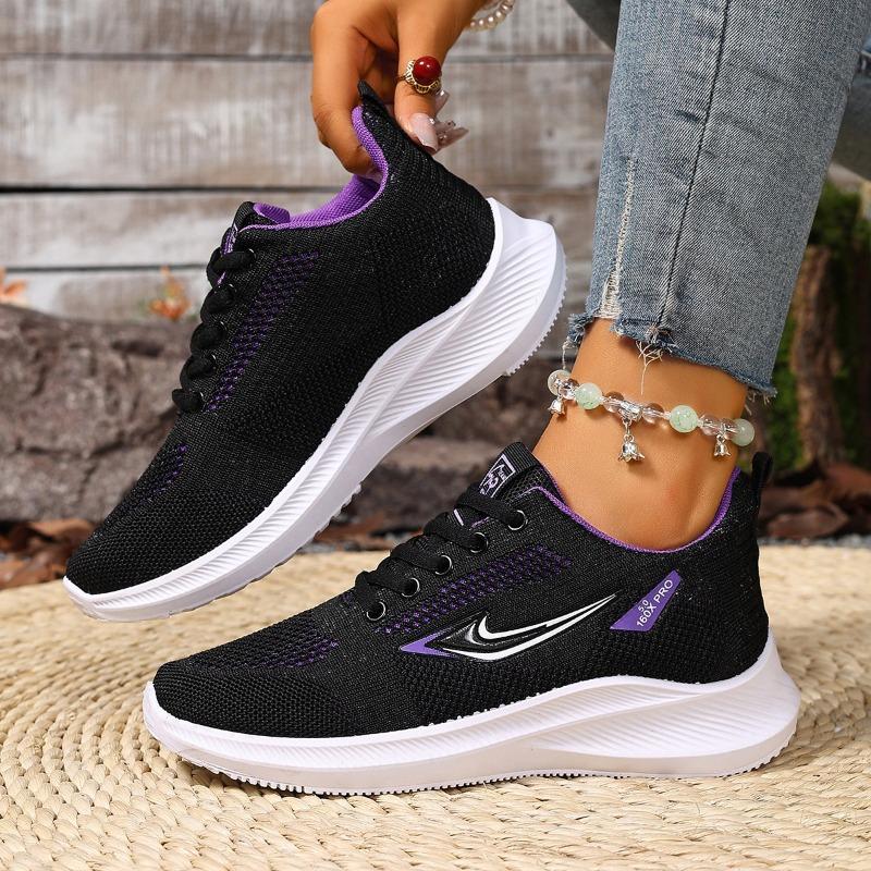 Shoes Women's Sports Style New Breathable Mesh Women's Summer Soft Sole Casual Women's Knitted Comfortable Women's Shoes